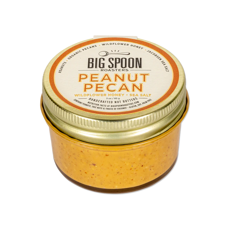 Big Spoon Roasters Mini 3oz Peanut Butter Variety Pack - Crunchy Peanut, Maple Cinnamon, Peanut Pecan, Sweet Heat